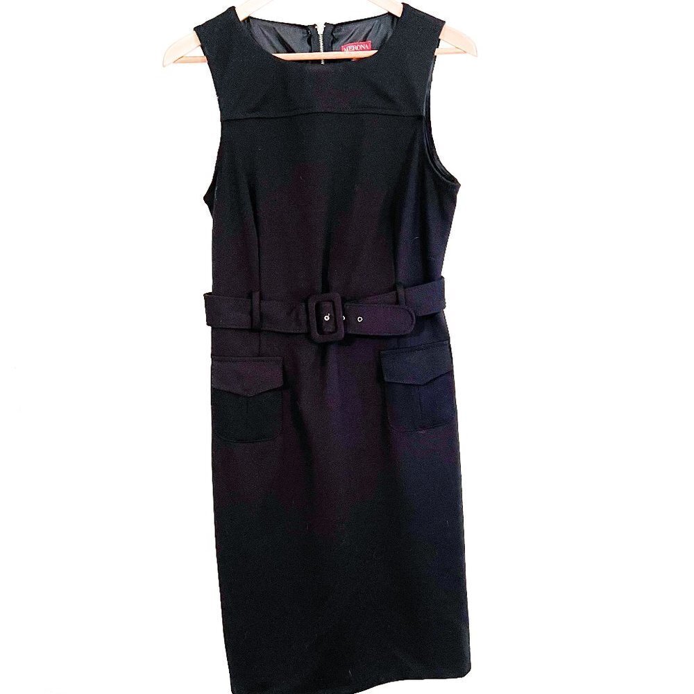 Belted Little black dress with pockets